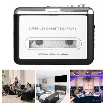 USB2.0 Portátiles de Cinta para PC Super Cassette a MP3 de Audio de CD de Música, Reproductor Digital Convertidor de Captura Recorder + Auriculares