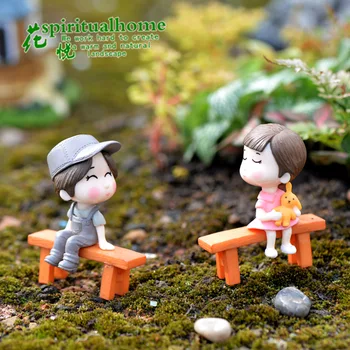 1set los Amantes de la Pareja en Miniatura Mini Muñeca de BRICOLAJE Terrario Figuritas de Hadas de la Decoración del Jardín de san Valentín de Regalo Accesorios para el Hogar