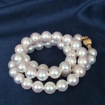 2023 Natural Genuina 10-11mm Blanco Buen Lustre Redondo de la Perla del Collar de las Mujeres de la Joyería de la Cadena