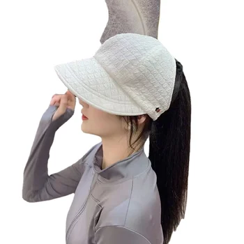 Sombrero de Mujer Moda Primavera y Verano con Un Centenar de Pato Lengua Sombrero al aire libre de la Protección del Sol Sombrero para el Sol Casual Ciclismo Vacío Sombrero de copa