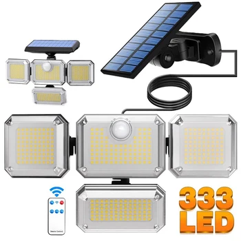 306/333 LED Luces Solares al aire libre Giratorio Sensor de Movimiento Humano de la Inducción de Cabeza Ajustable Impermeable IP65 de la Energía Solar Lámpara de Pared