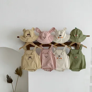 2023 La Primavera Y El Verano De Niño Bebé Coreano Versión De Dibujos Animados De Animales Triángulo Bolsa De Pedos Ropa De Bebé Llaves De Una Sola Pieza Traje De Escalada