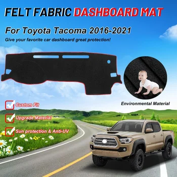 Para Toyota Tacoma 2016-2021 Tela de Fieltro de Coche Cubierta del Panel Dash Mat Sombra del Sol antideslizante Almohadilla de Instrume Panel de Alfombras Accesorios