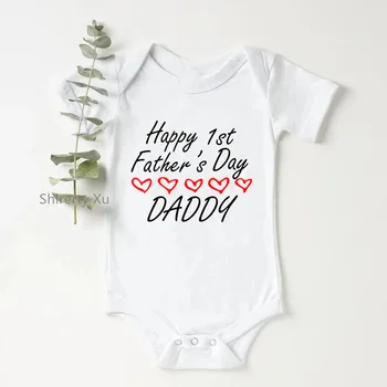 Feliz 1er Día del Padre Papá de Niño Niños Niñas de Bebé Ropa de Bebé Recién nacido Body de Manga Corta de Verano Mameluco de Regalo del Padre