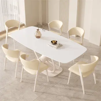 Italiano Luz de Lujo Pizarra de Comedor, Mesas de Comedor, Muebles Modernos para el Hogar Pequeño Apartamento Mesa de Comedor y sillas