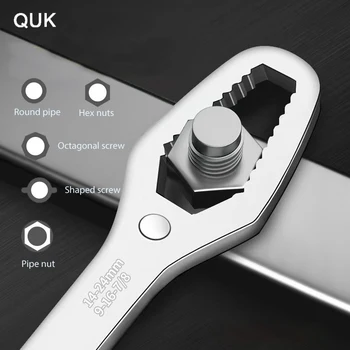 QUK Universal Llave Torx 8-22mm Tuercas Multifuncional de Auto-apriete Doble-Tecla de finalización de la Reparación Artesanal de Herramientas Para el Coche de Bicicletas