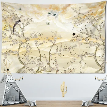 Pintura con tinta el dibujo del paisaje patrón impreso decorativo tapiz de la casa dormitorio salón dormitorio tapiz decorativo