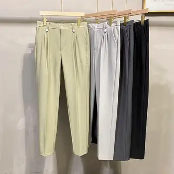 2023 de la Moda de los Nuevos Hombres de Negocios del Color Sólido Pantalón del Traje Masculino Slim Fit de la Boda Formal Casual Pantalones de Desgaste de la Oficina Pantalones B97